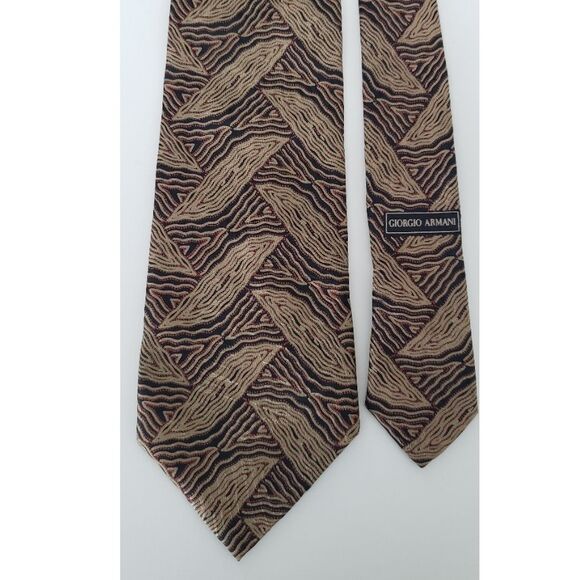 Giorgio Armani 100% Silk Tie Classic Timeless Natural‎ Professional Holiday - Picture 2 of 3